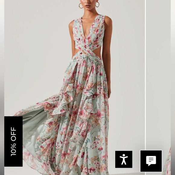 Astr Dresses & Skirts - NOYA FLORAL CUTOUT MAXI DRESS